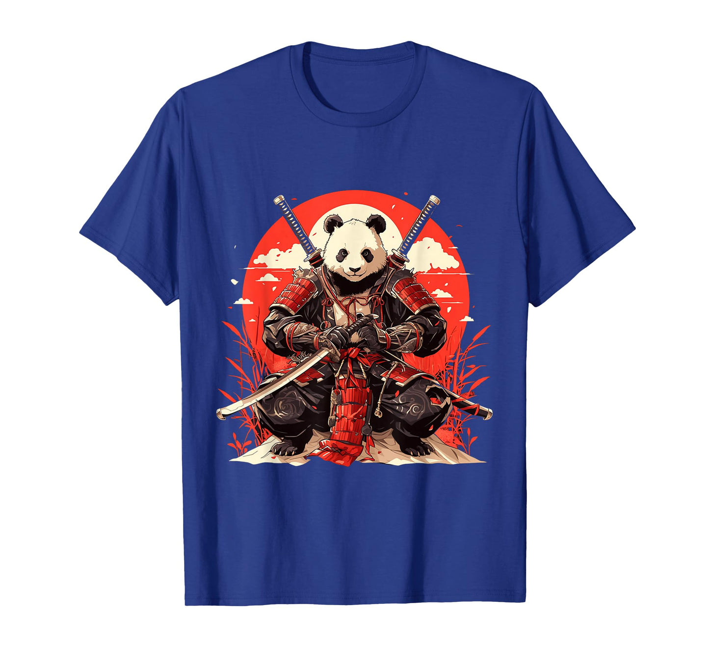 Japanese Art Panda Ninja Ukiyo-e Anime Style Samurai Panda T-Shirt
