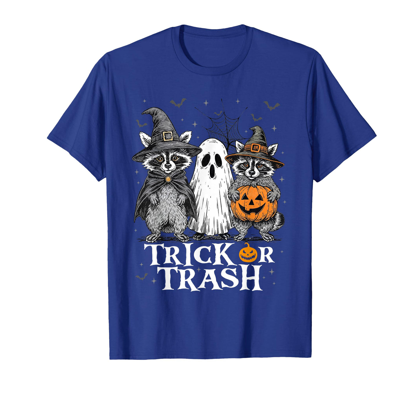 Racoon Trick Or Trash Ghost Witch Pumpkin Jack o Lantern T-Shirt