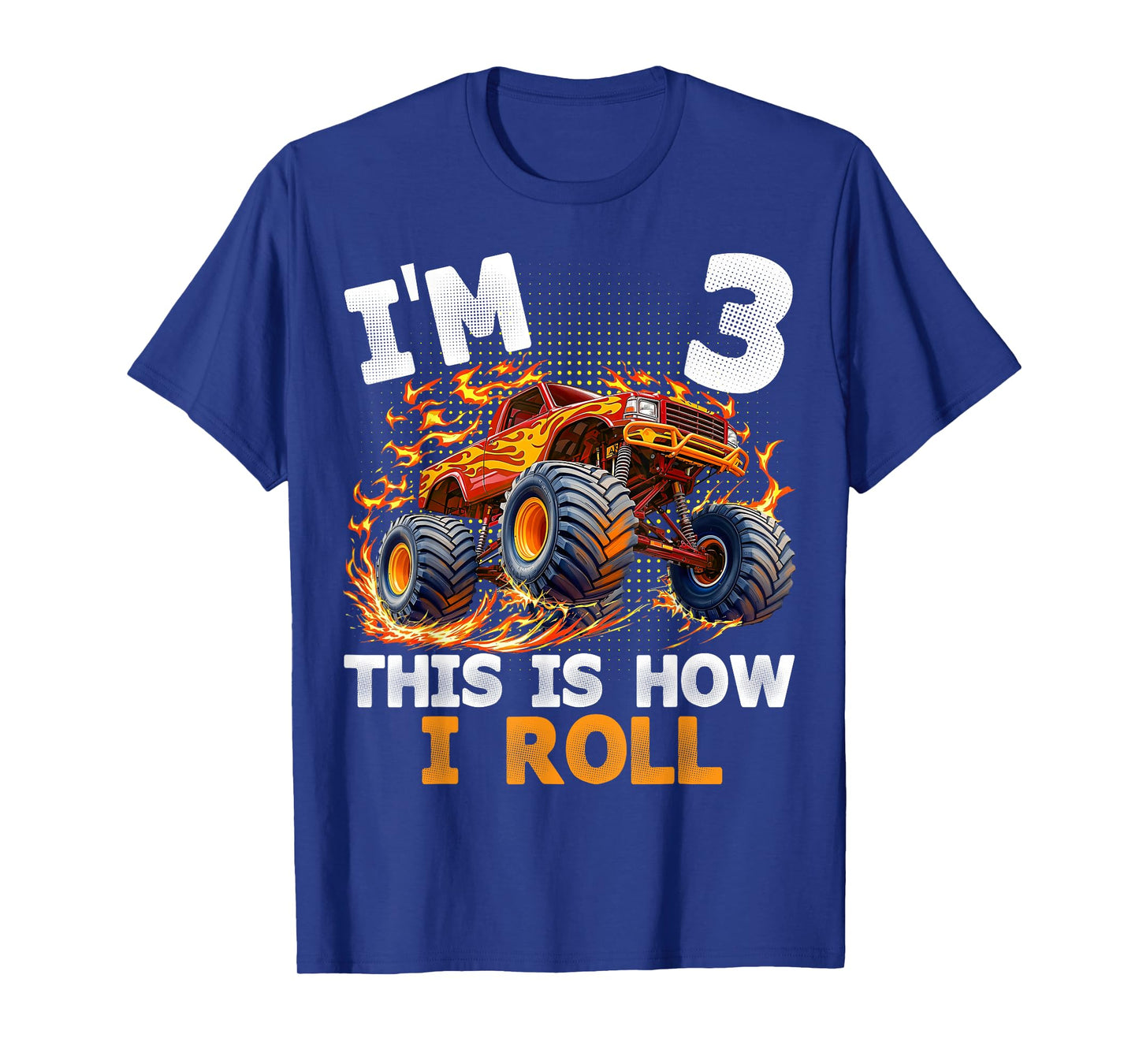 I'm 3 This is How I Roll Monster Truck 3rd Birthday Boys T-Shirt