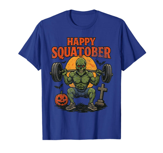 Happy Squatober Leg Day Challenge Vintage Halloween Zombie T-Shirt