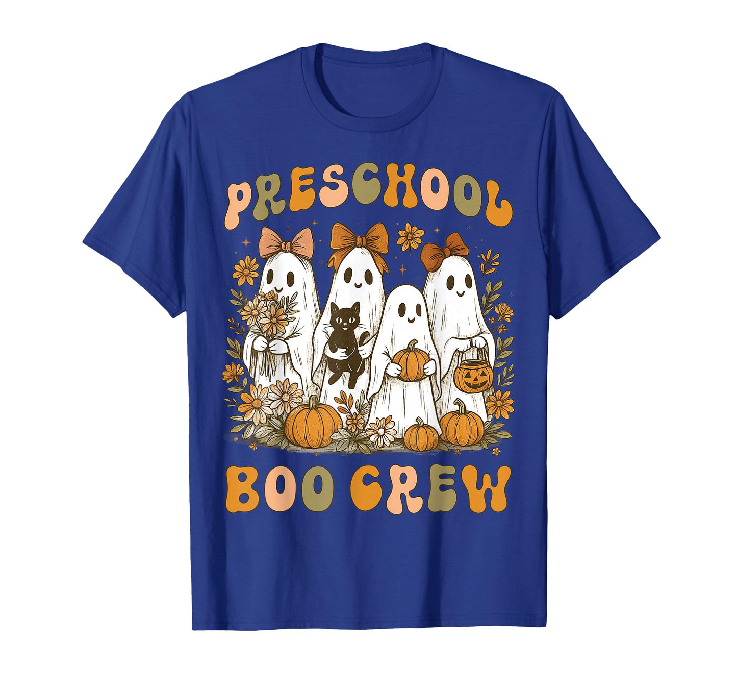 Preschool Boo Crew Halloween Teacher Ghost Costume Matching T-Shirt