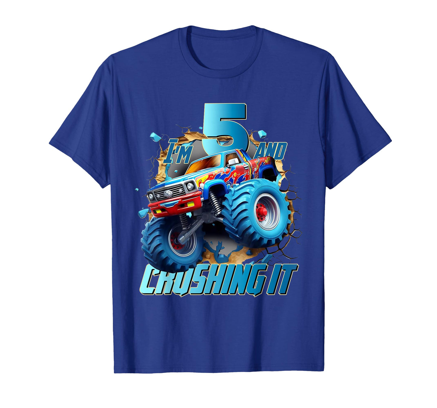 I'm Crushing it Monster Truck 5 Year Old Boys 5th Birthday T-Shirt
