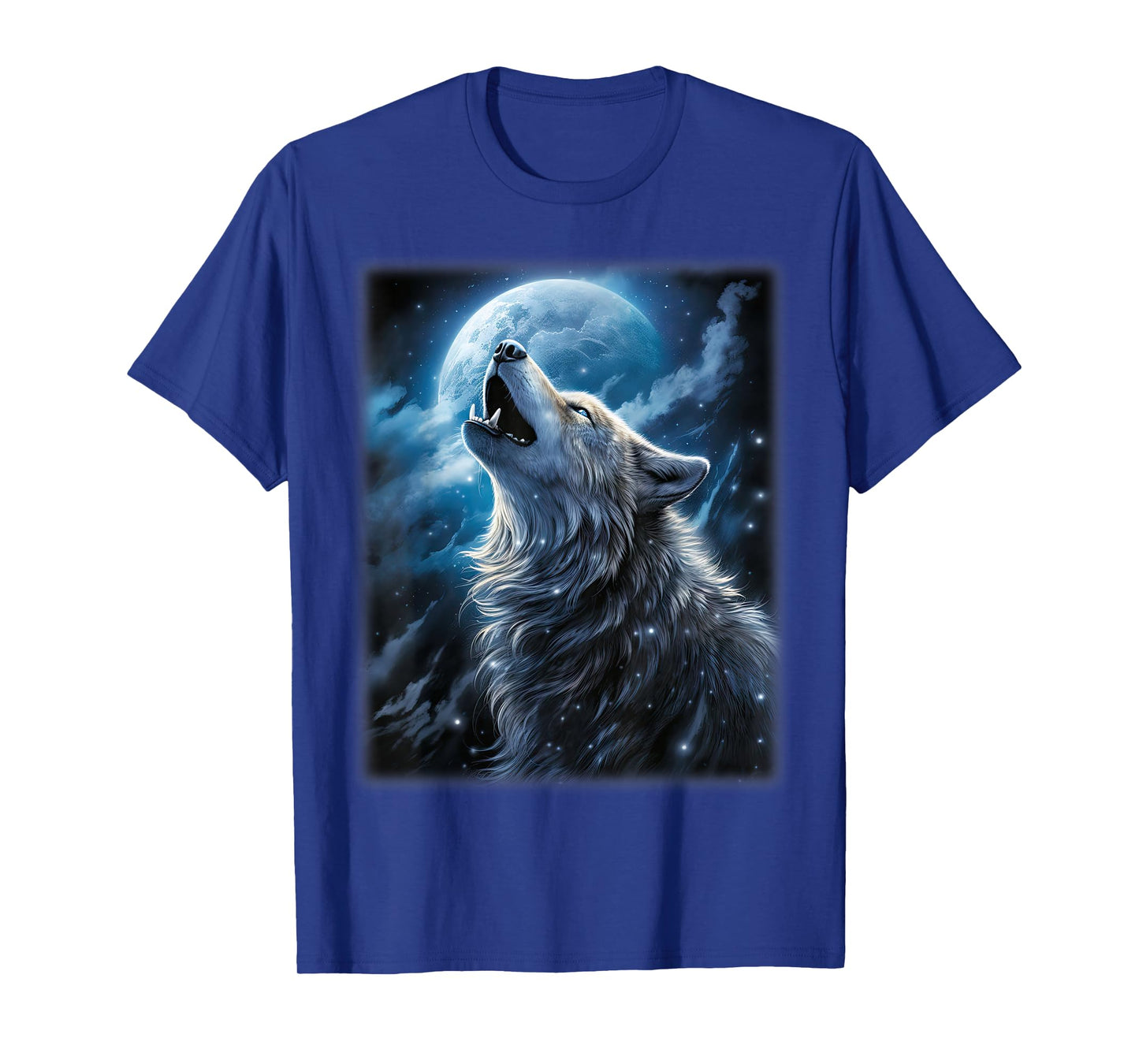 Wolf howling at the Moon Fantasy Art Wildlife T-Shirt