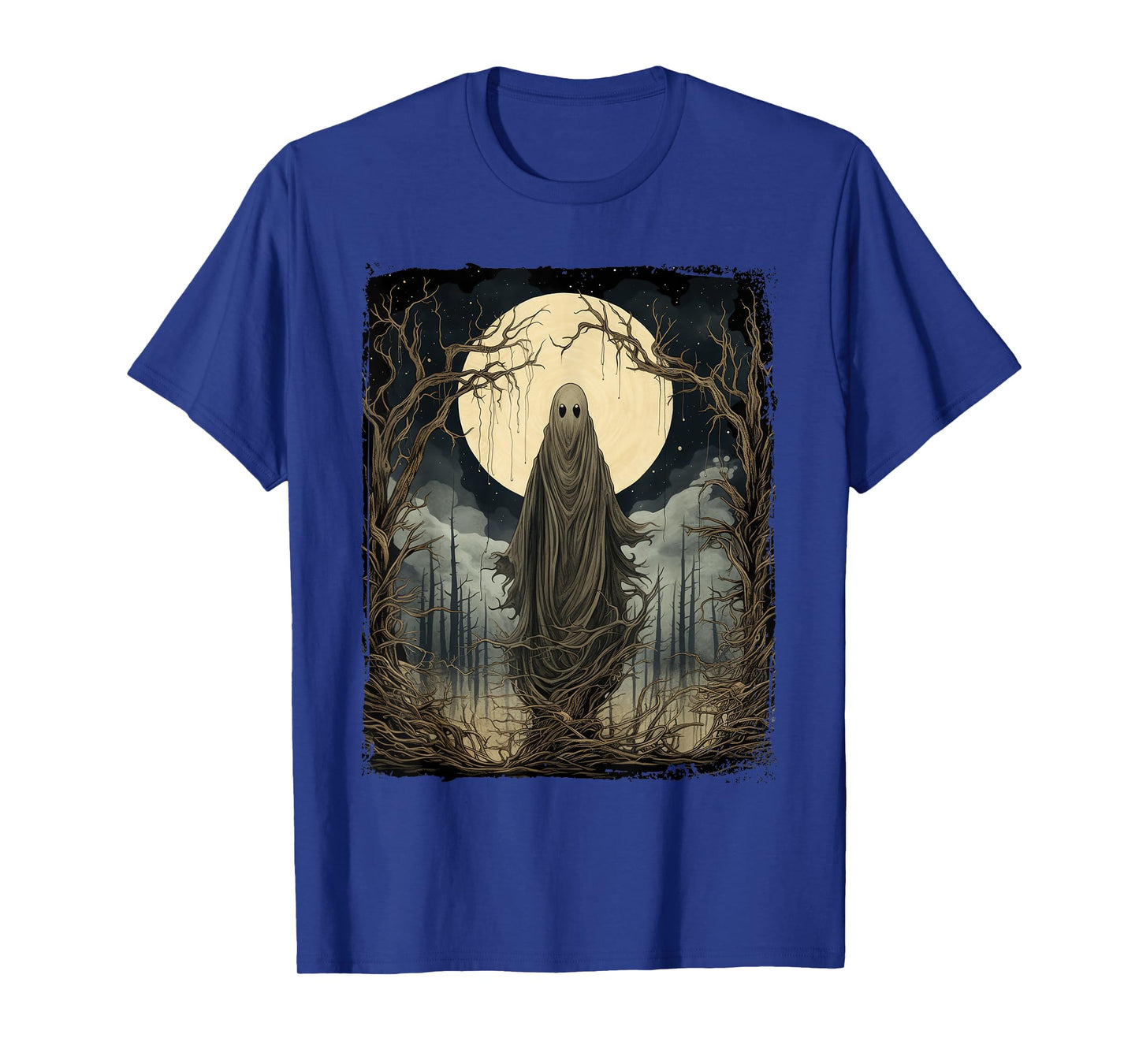 Vintage Art Men Women Retro Scary Gothic Halloween Ghost T-Shirt