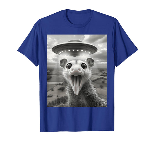Opossum Selfie Alien UFO Possum T-Shirt