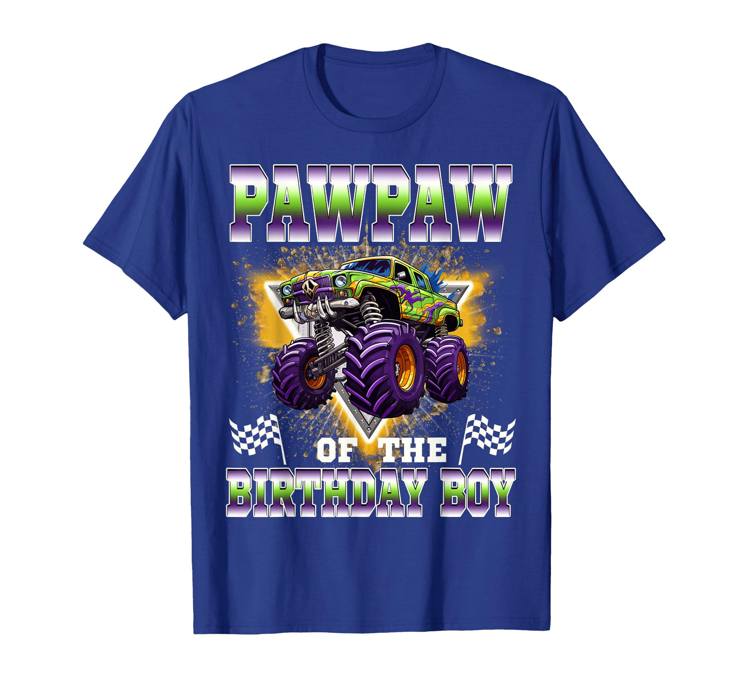Pawpaw of The Birthday Boy Monster Truck Birthday Family T-Shirt
