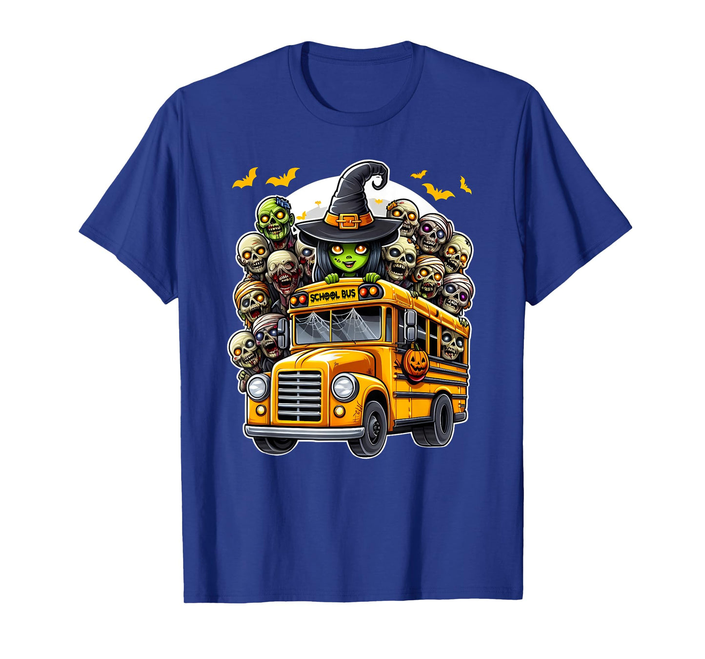 School Bus Creepy Zombie Monster Horror Spooky Halloween Fun T-Shirt