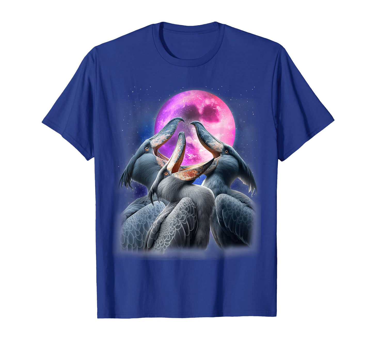 3 Shoebill Stork Howling At The Moon Funny Shoebill Bird T-Shirt