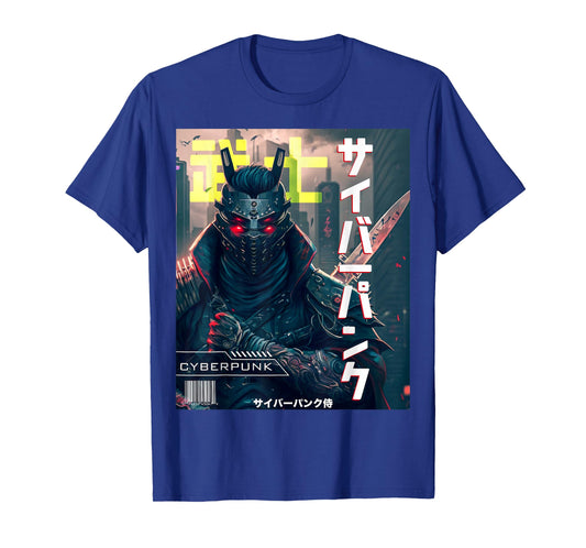 Cyborg Samurai Exo Suit Cyber Punk Magazine Art T-Shirt