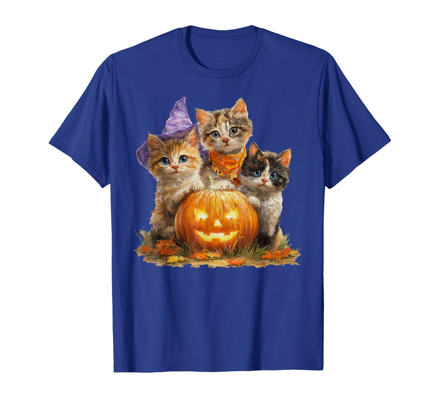 Vintage Kittens Pumpkin Cute Cat Spooky Season Halloween T-Shirt