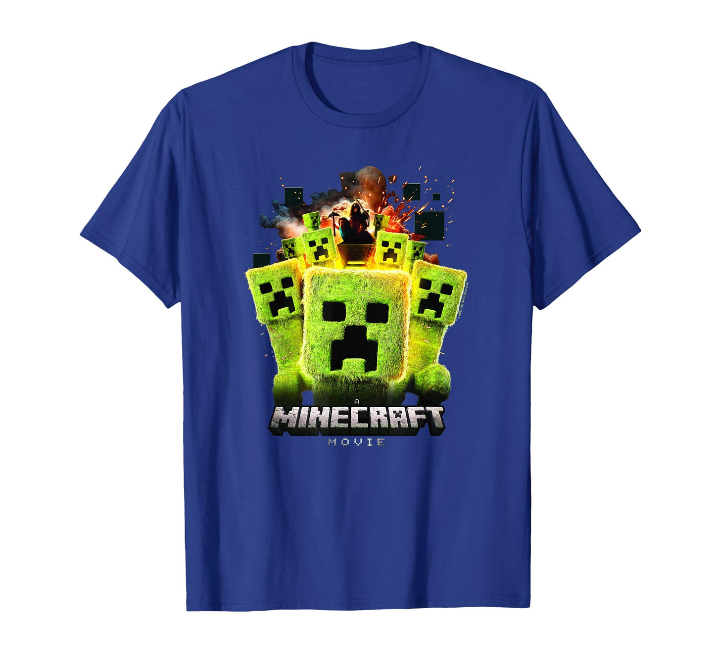 A Minecraft Movie Group Of Creepers Surrounding The Gang T-Shirt