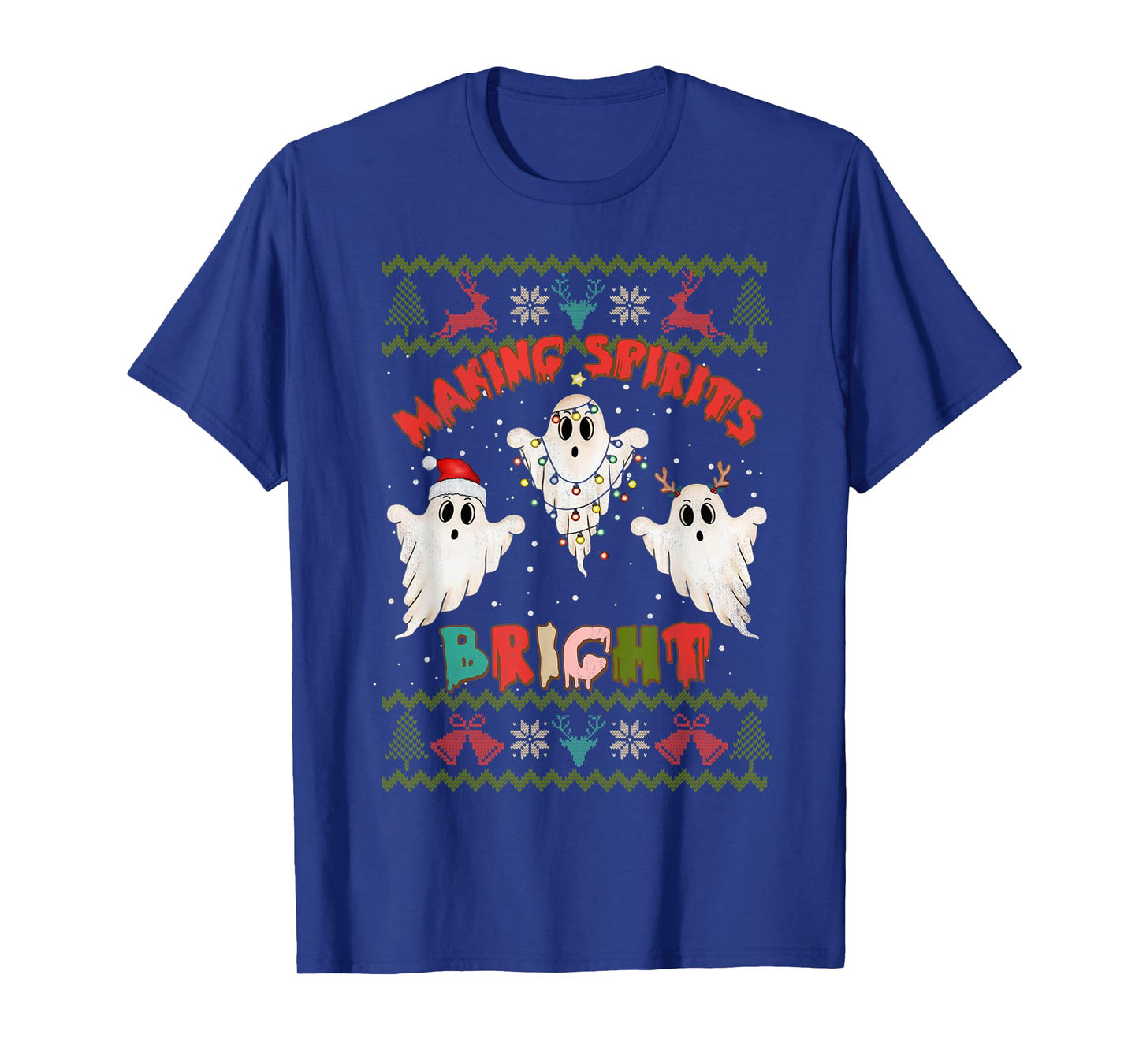 Making Spirits Bright Spooky Ugly Christmas Sweater T-Shirt