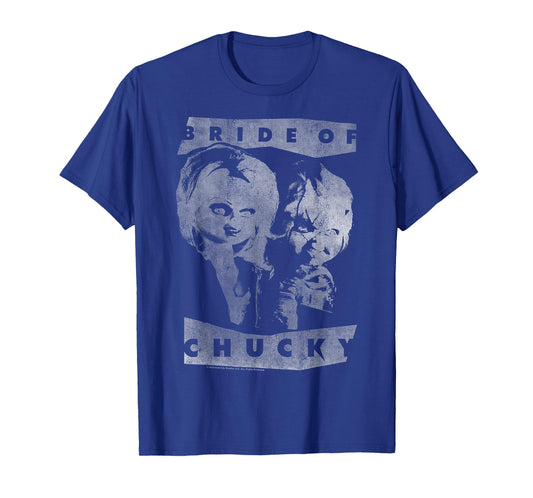 Child's Play Bride of Chucky Faded White Portrait T-Shirt