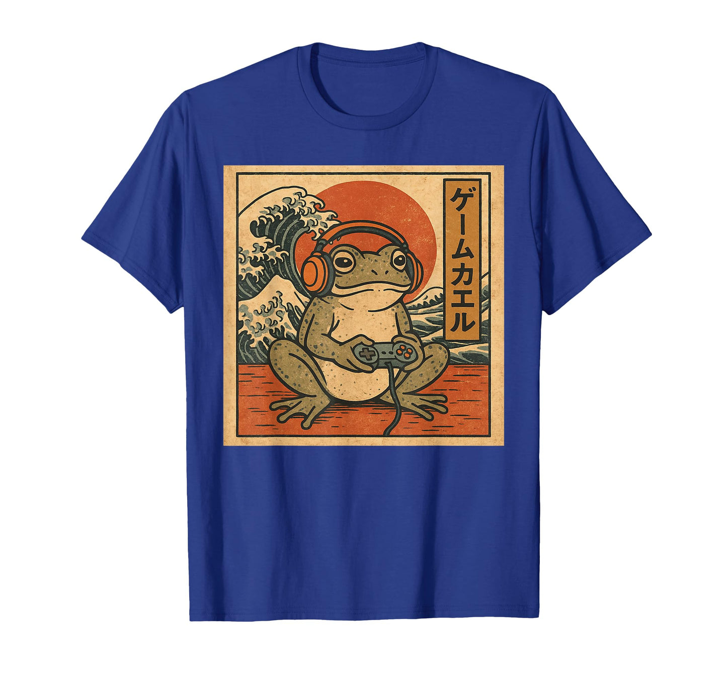 Gaming Frog Art Ukiyo-e Japanese Gamer Anime Men Women Boys T-Shirt