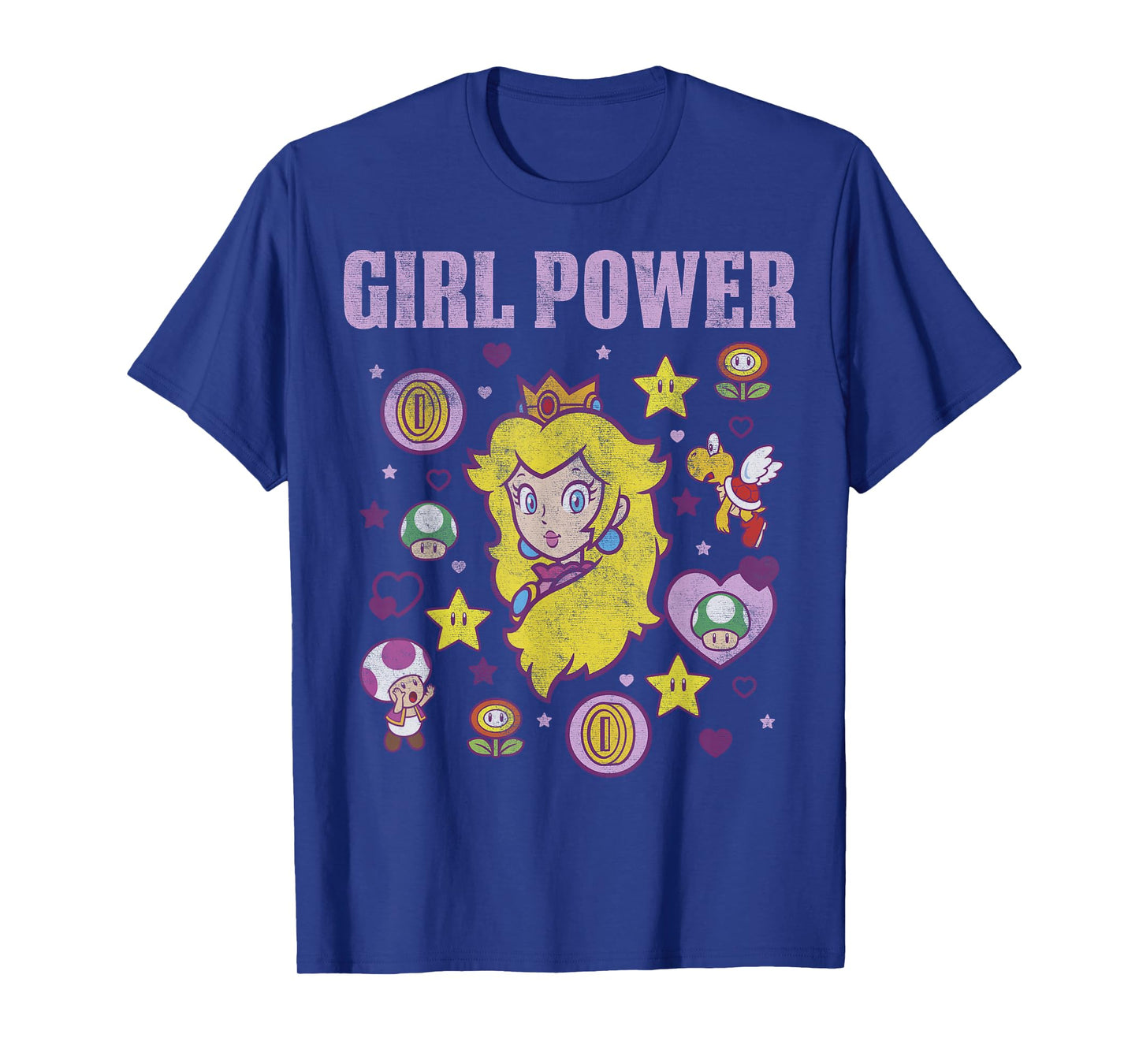 Nintendo Super Mario Peach Girl Power Icons Graphic T-Shirt T-Shirt