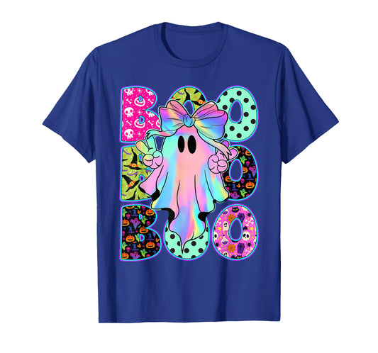 Funny Cute Boo Ghost Spooky Season Glow in Halloween Night T-Shirt