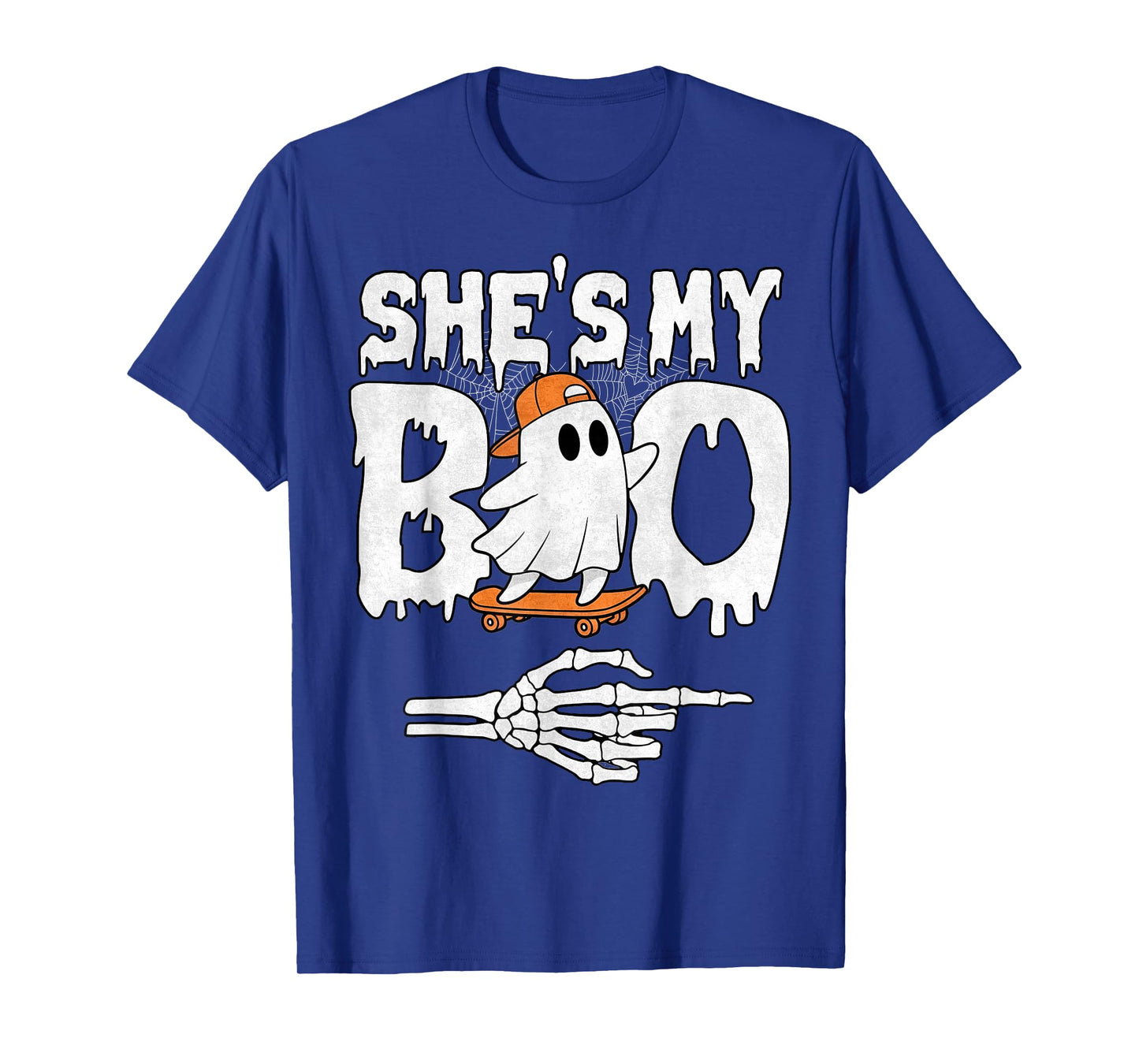 She's My Boo Couple Matching Halloween Skateboard Cool Ghost T-Shirt
