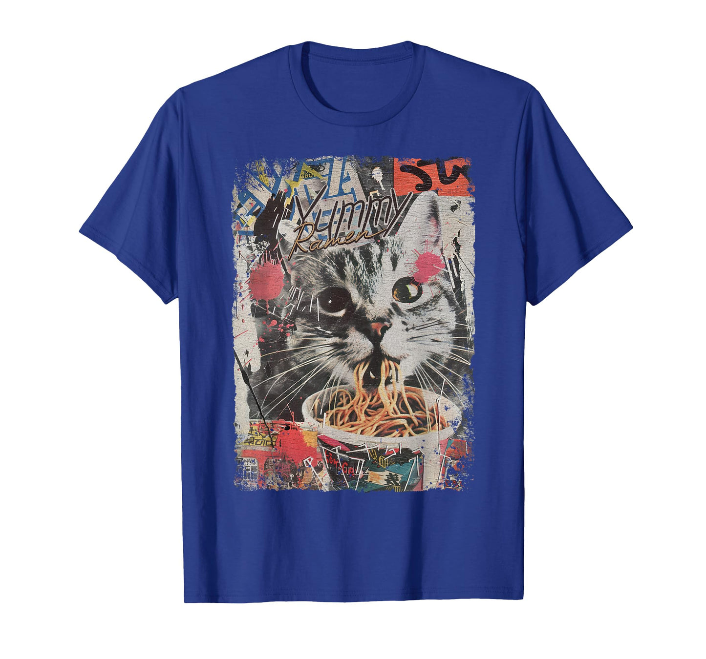 Ramen Noodles Cat Japan Y2K Kawaii Retro Cats Manga Anime T-Shirt
