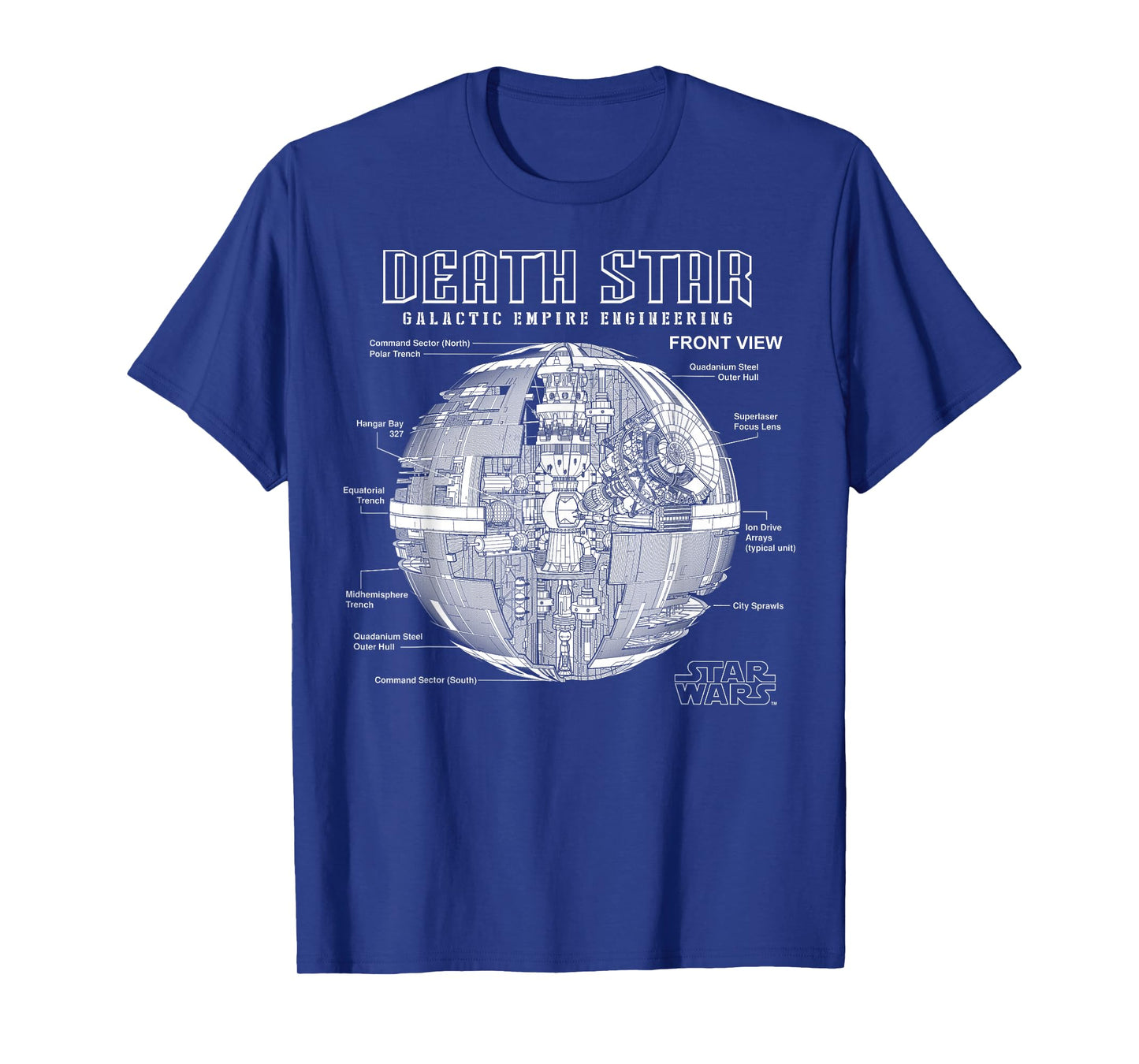 Star Wars Death Star Galactic Empire Engineering Diagram T-Shirt