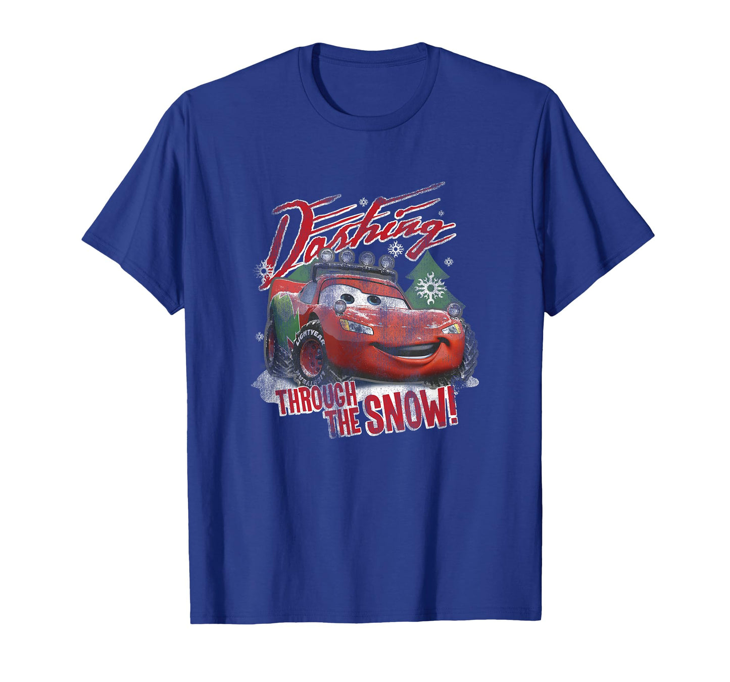 Disney Pixar Cars Christmas Dashing Through The Snow Faded T-Shirt
