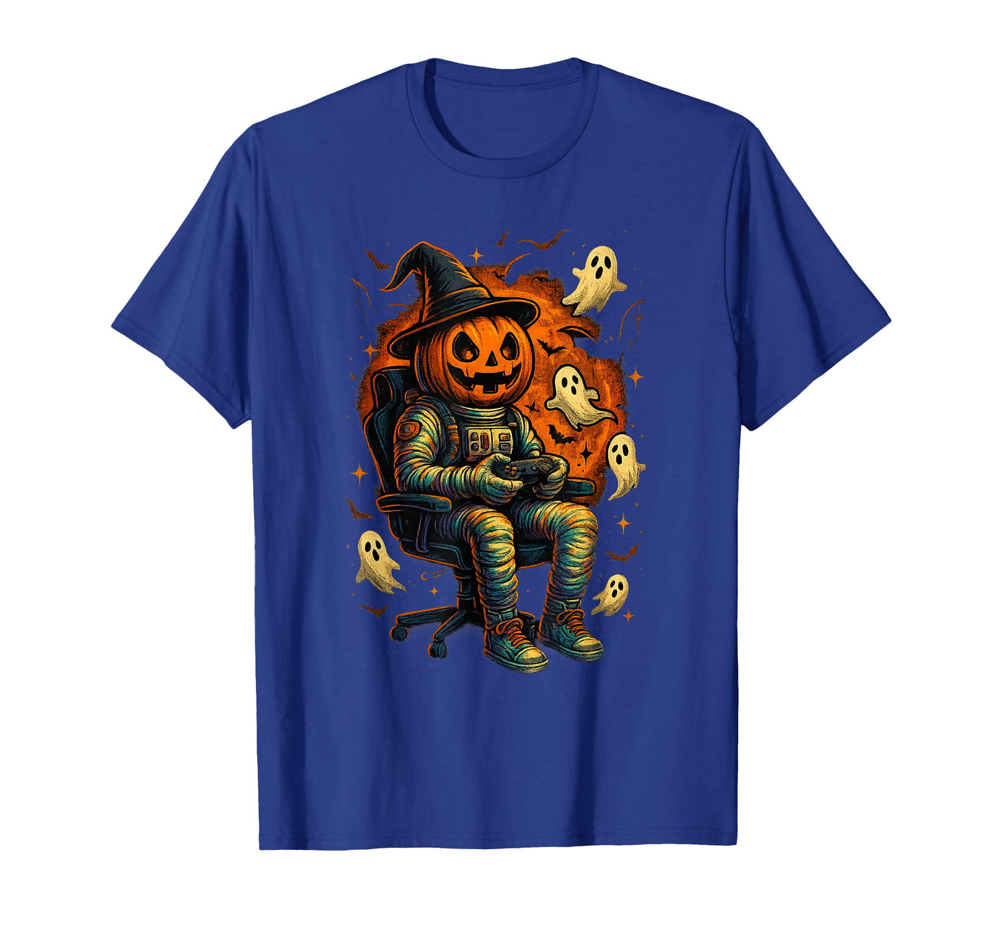 Funny Halloween Astronaut Shirt Pumpkin Gamer Costume T-Shirt