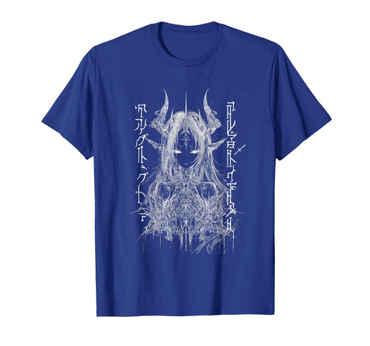 cybersigilism Style Waifu – Dark Demon Anime Girl T-Shirt