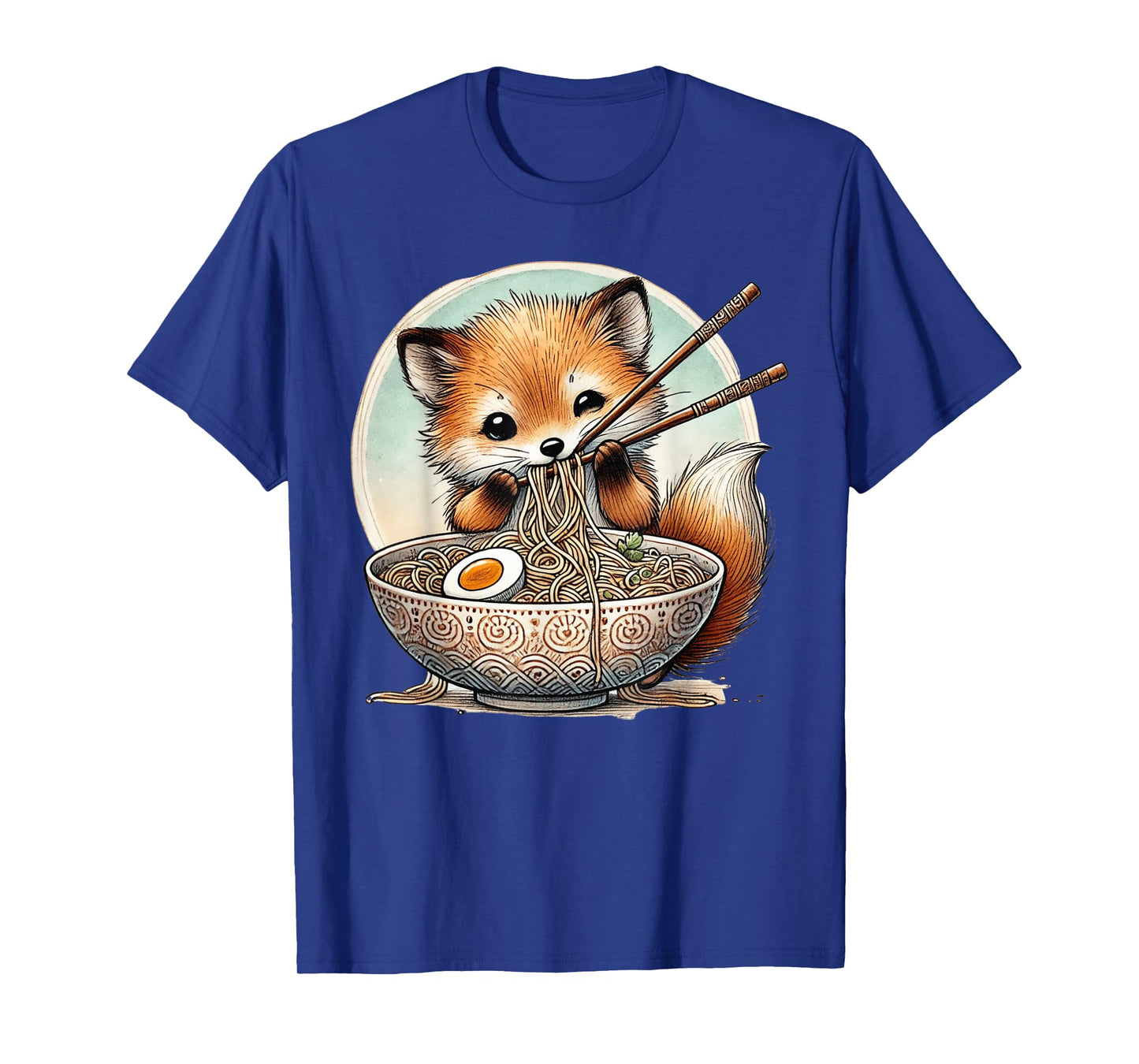 Japanese Art Wildlife Noodle Lover Cute Fox Ramen T-Shirt