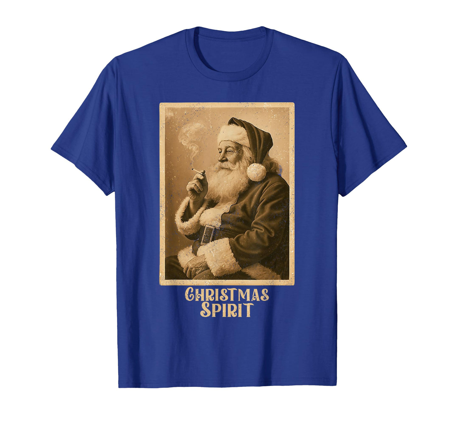 Vintage Funny Smoking Santa Claus Christmas Spirit Christmas T-Shirt