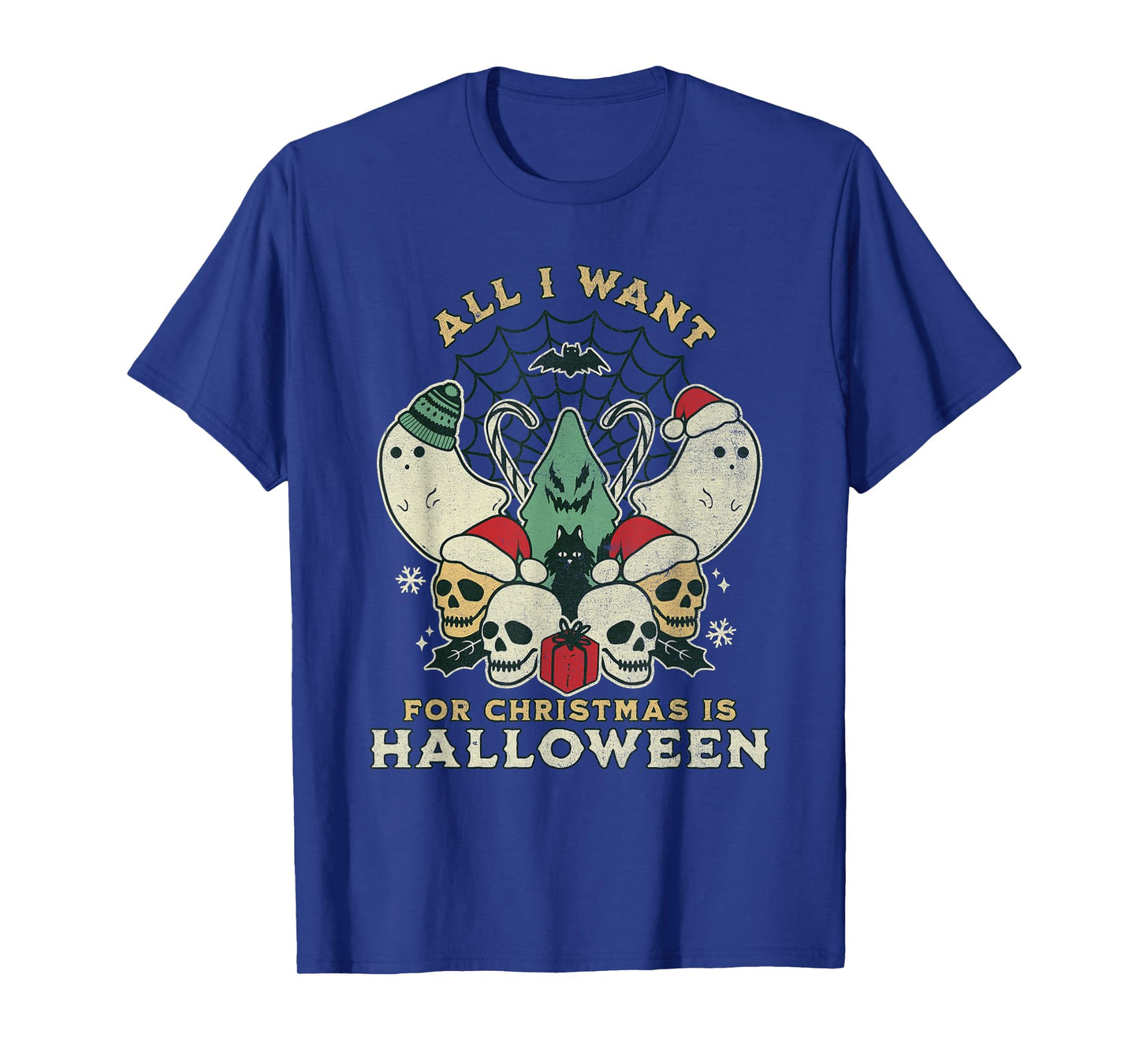 Funny Christmas All I want is Halloween Spooky Xmas Horror T-Shirt