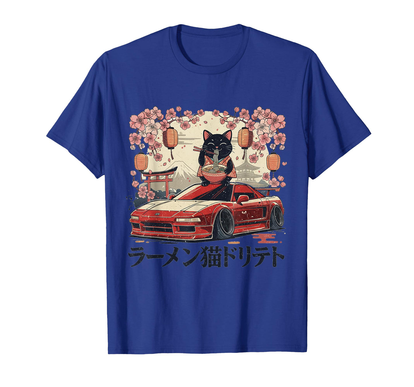 JDM Sports Car Anime Cat T-Shirt