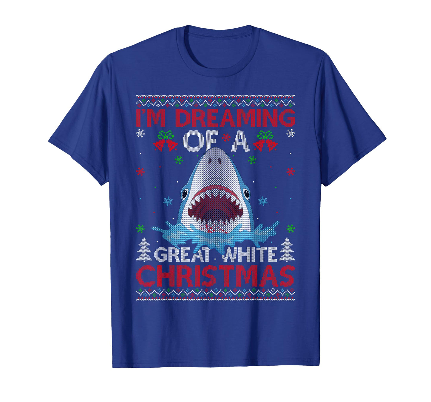 Great White Shark Ugly Xmas Sweater Shark Fishing Christmas T-Shirt