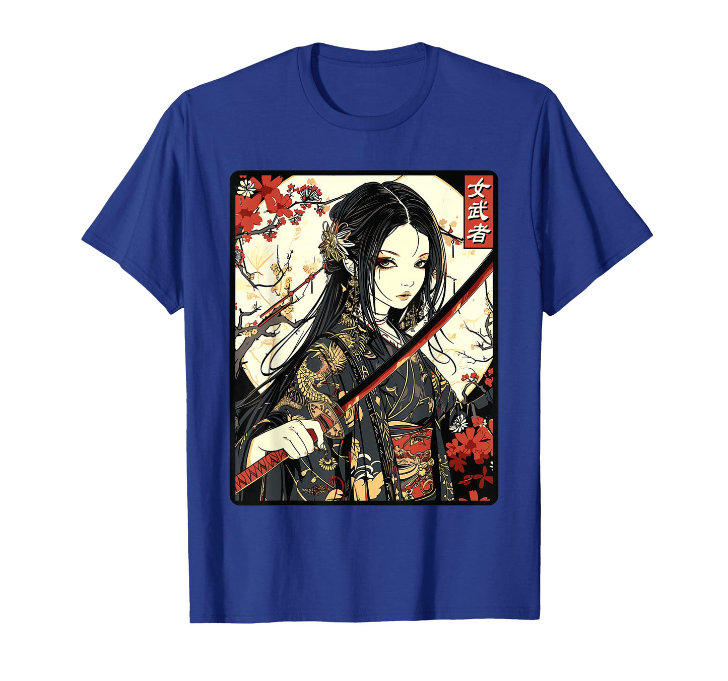Japanese Gothic Samurai Art Woman With Katana Sword T-Shirt
