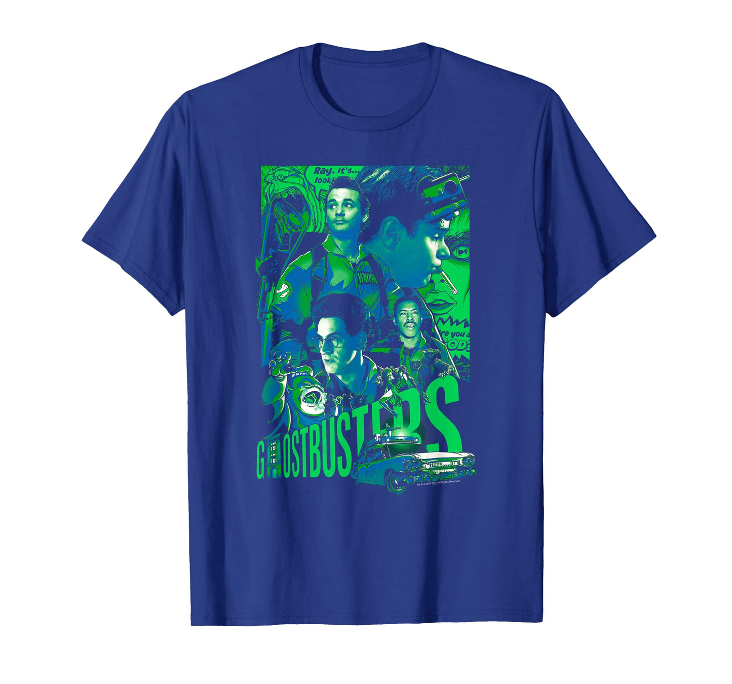 Ghostbusters Joshua Budich Illustrated Poster Retro Movie T-Shirt