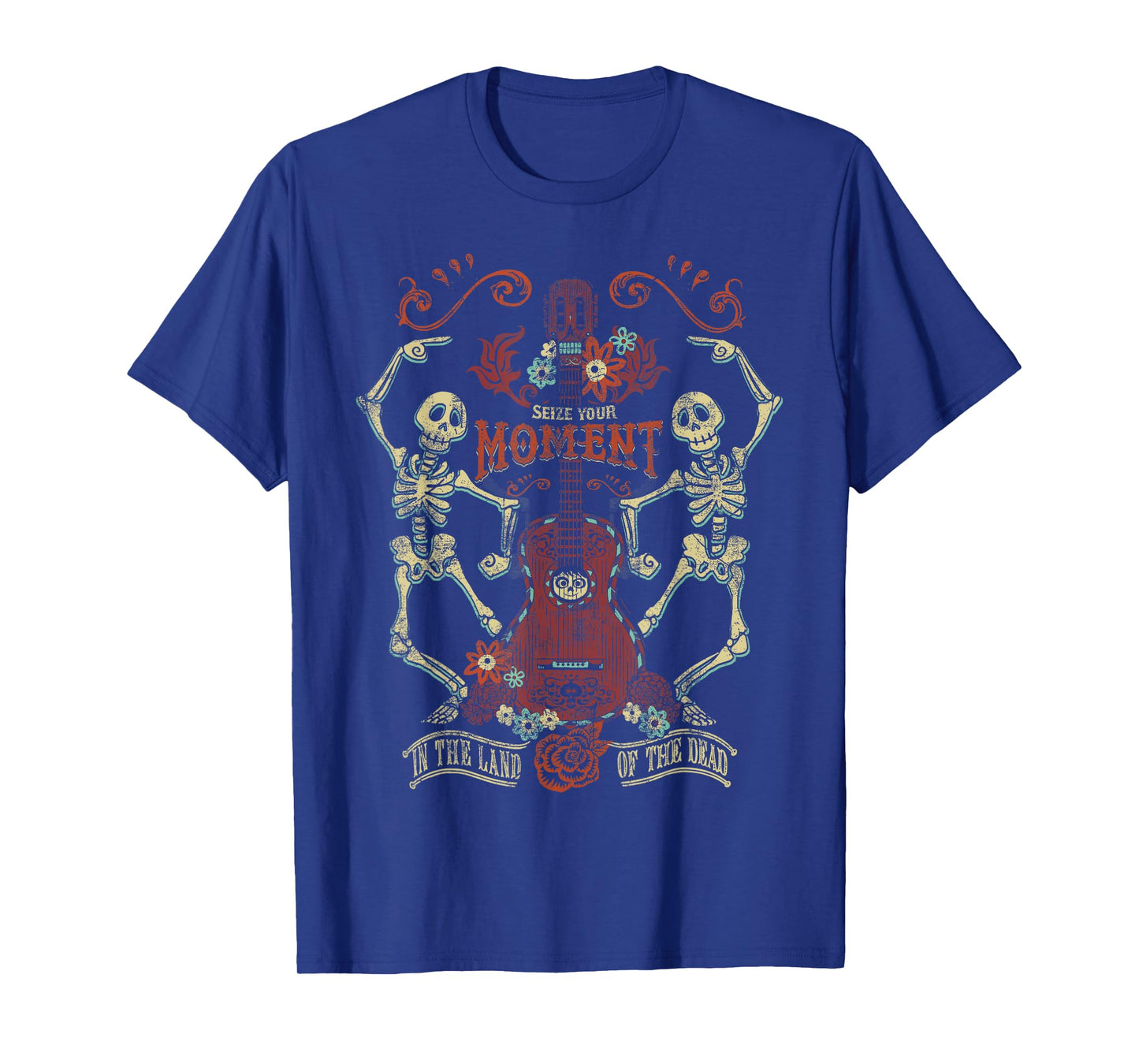 Disney Pixar Coco Seize Your Moment Skeletons & Guitar Logo T-Shirt