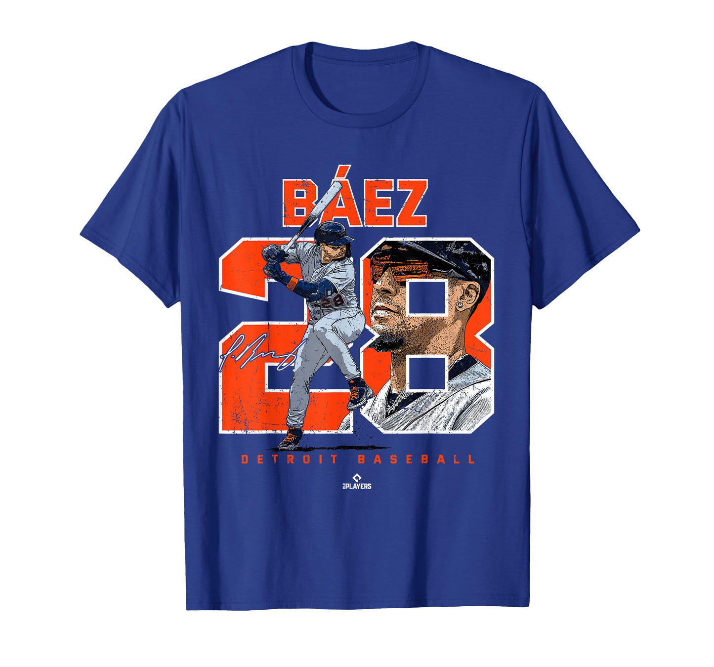 Number and Portrait Javier Baez Detroit MLBPA T-Shirt