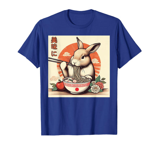 Funny Rabbits Eating Ramen Japanese Monster Lover Birthday T-Shirt