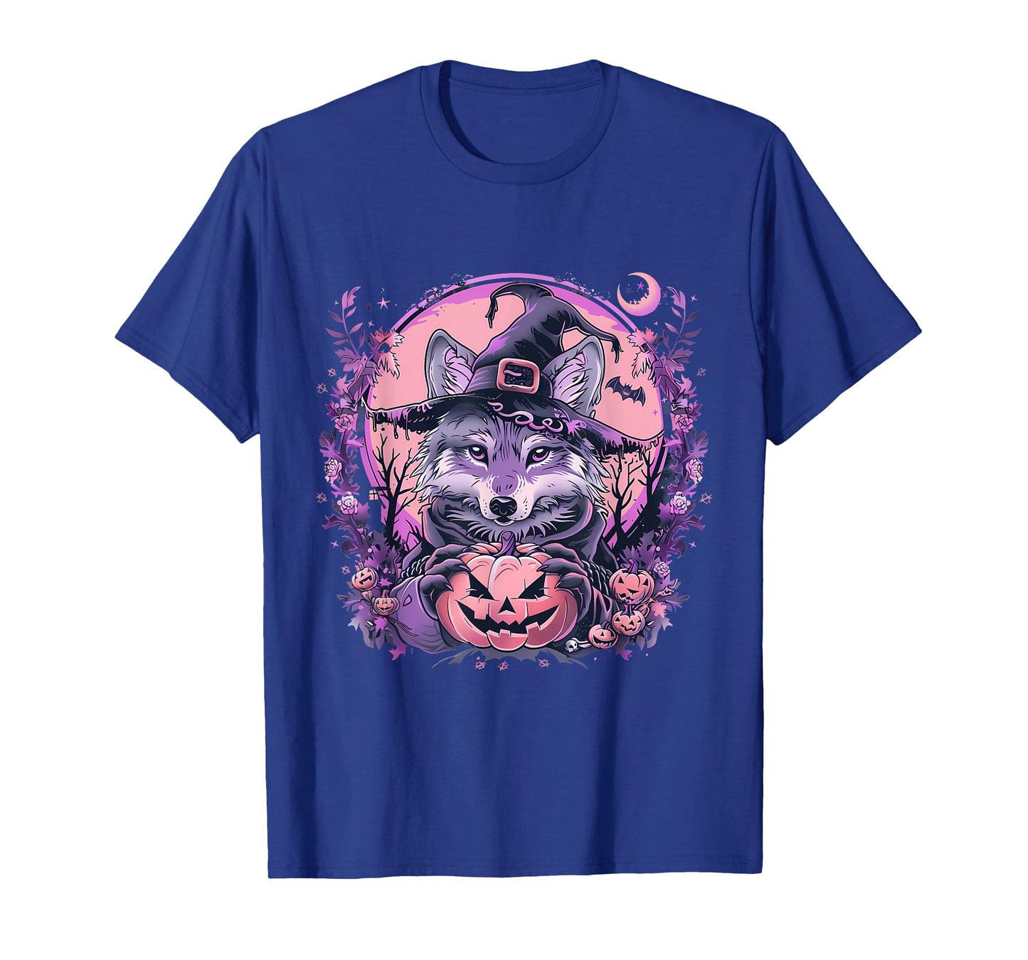 Fox Halloween Costume Pumpkin Bats Witchcraft Trick Or Treat T-Shirt