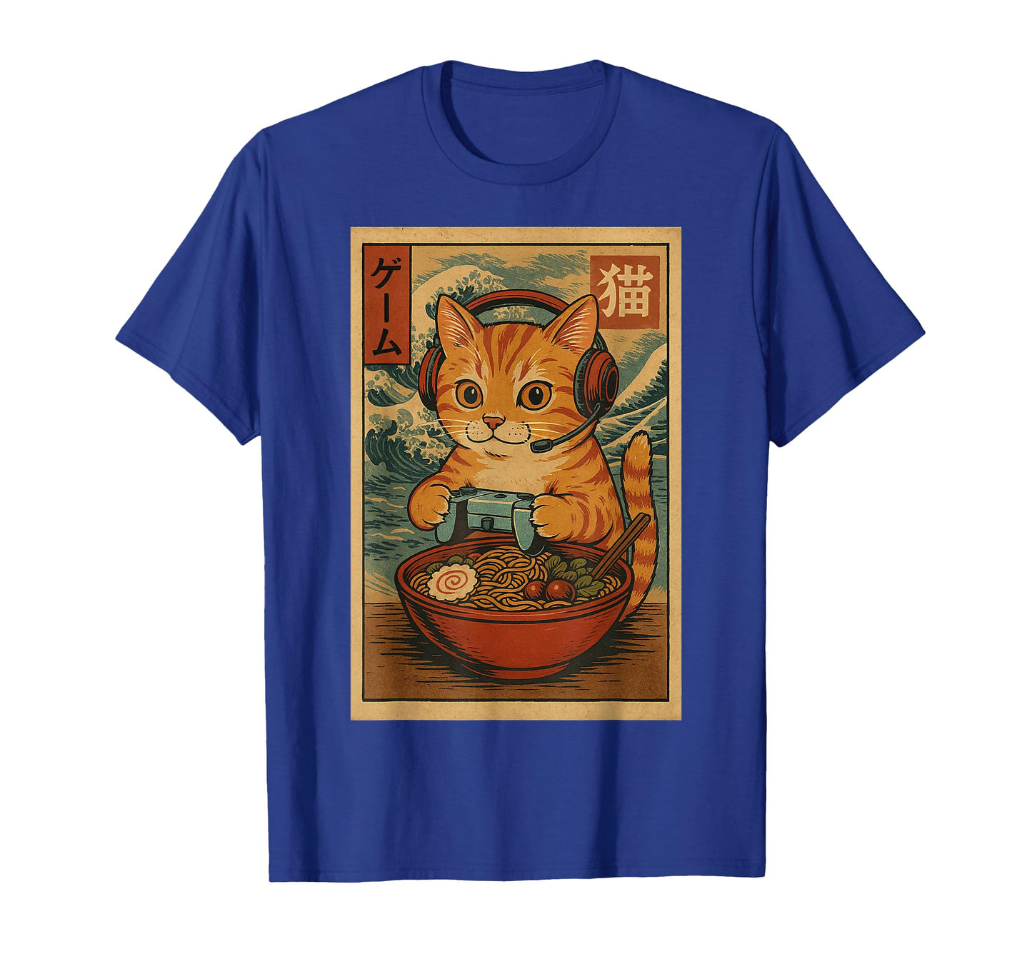Kawaii Anime Gamer Cat Ramen Retro Japanese Gaming Funny T-Shirt