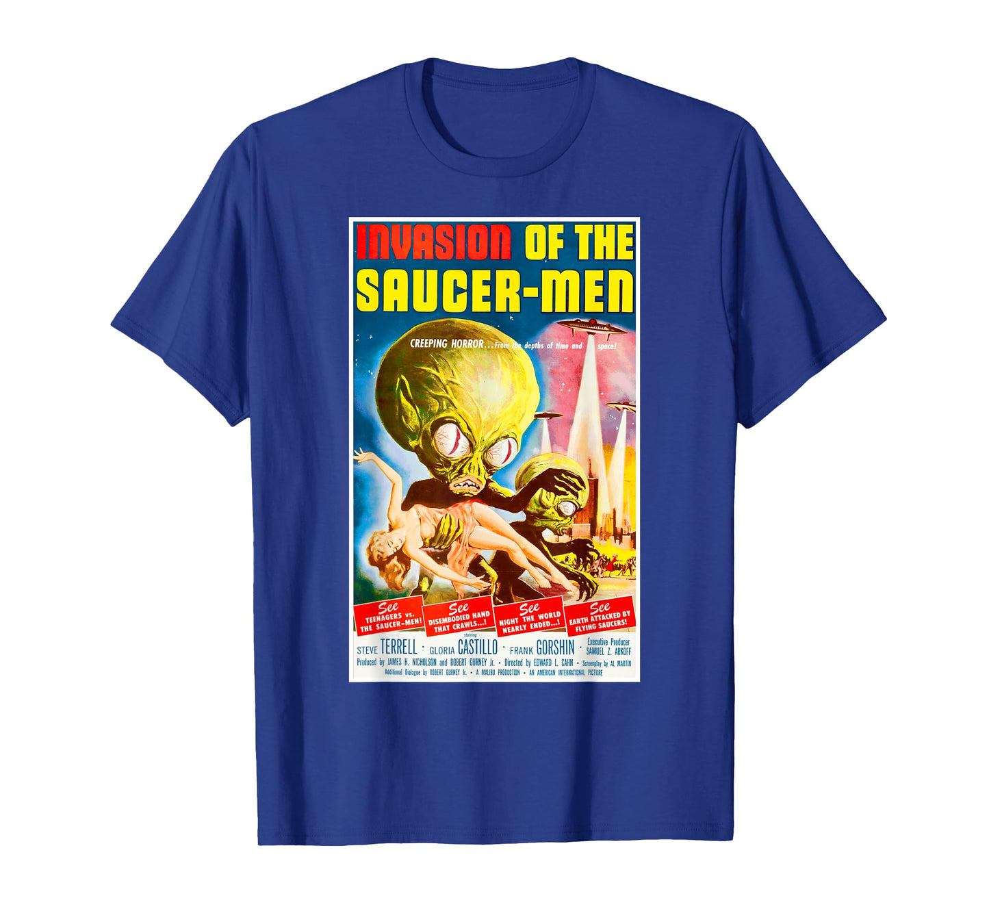 Invasion of Saucer Men Halloween T-Shirt Sci Fi Tee Shirt