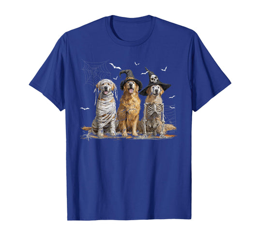 Cute Golden Retriever Dog Dressed Ghost Funny Halloween T-Shirt