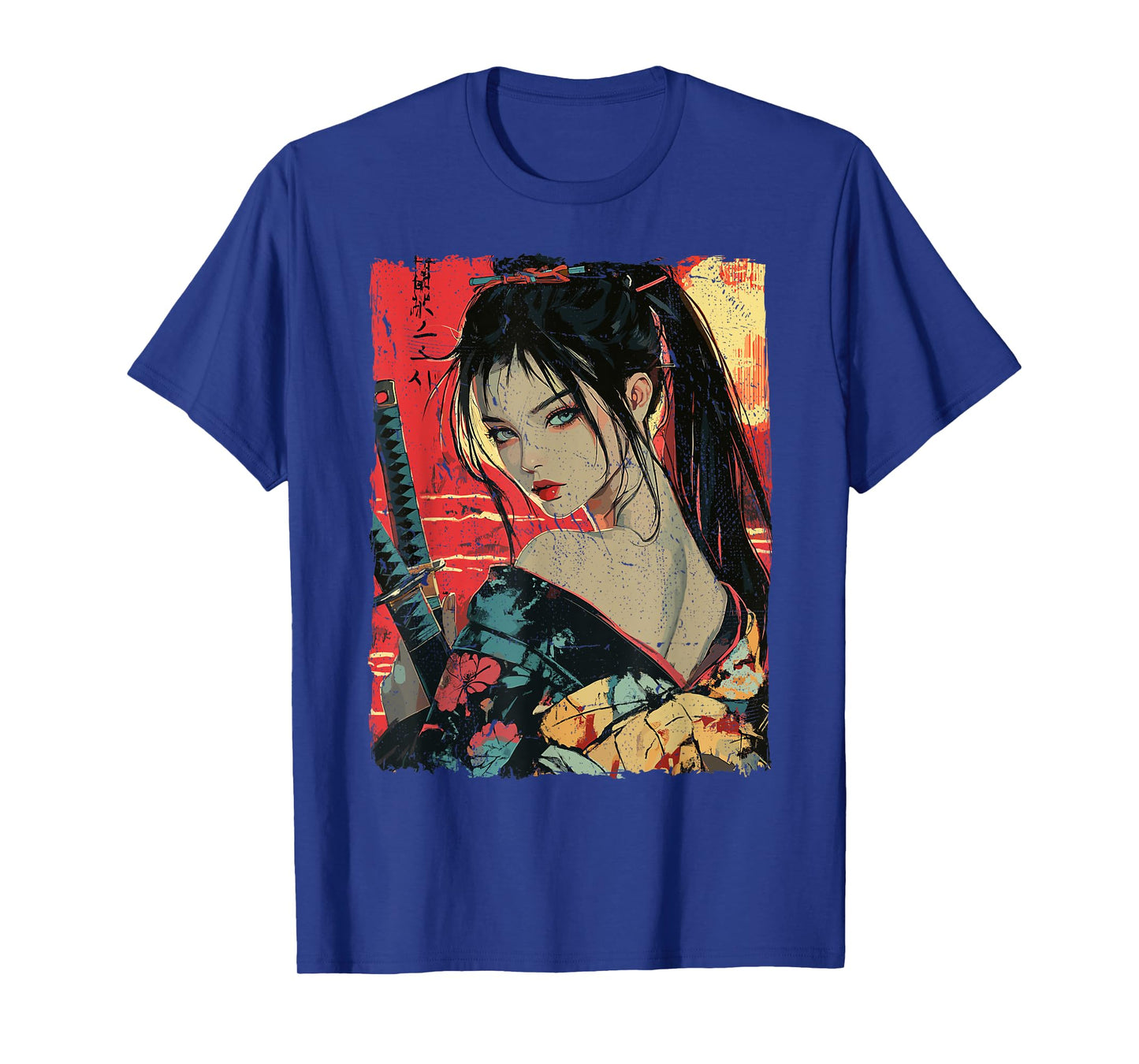Samurai Warrior Waifu Girl Japanese Ukiyo-e Manga Samurai T-Shirt
