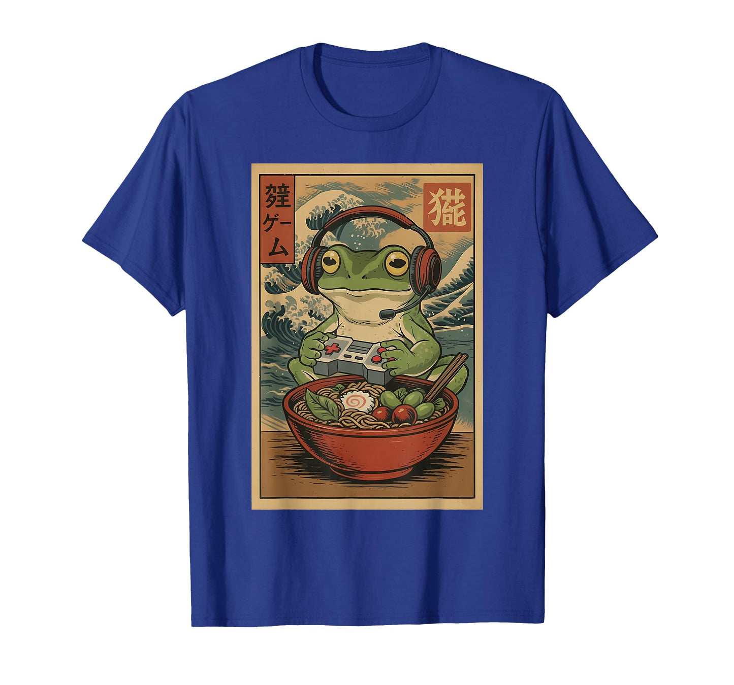 Cute Kawaii Japanese Gamer Frog Ramen Anime Art T-Shirt