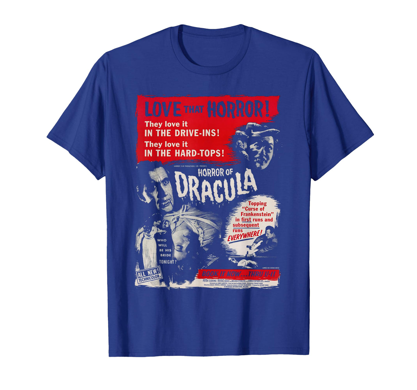 Love That Horror of Dracula Movie Poster Art Christopher Lee T-Shirt