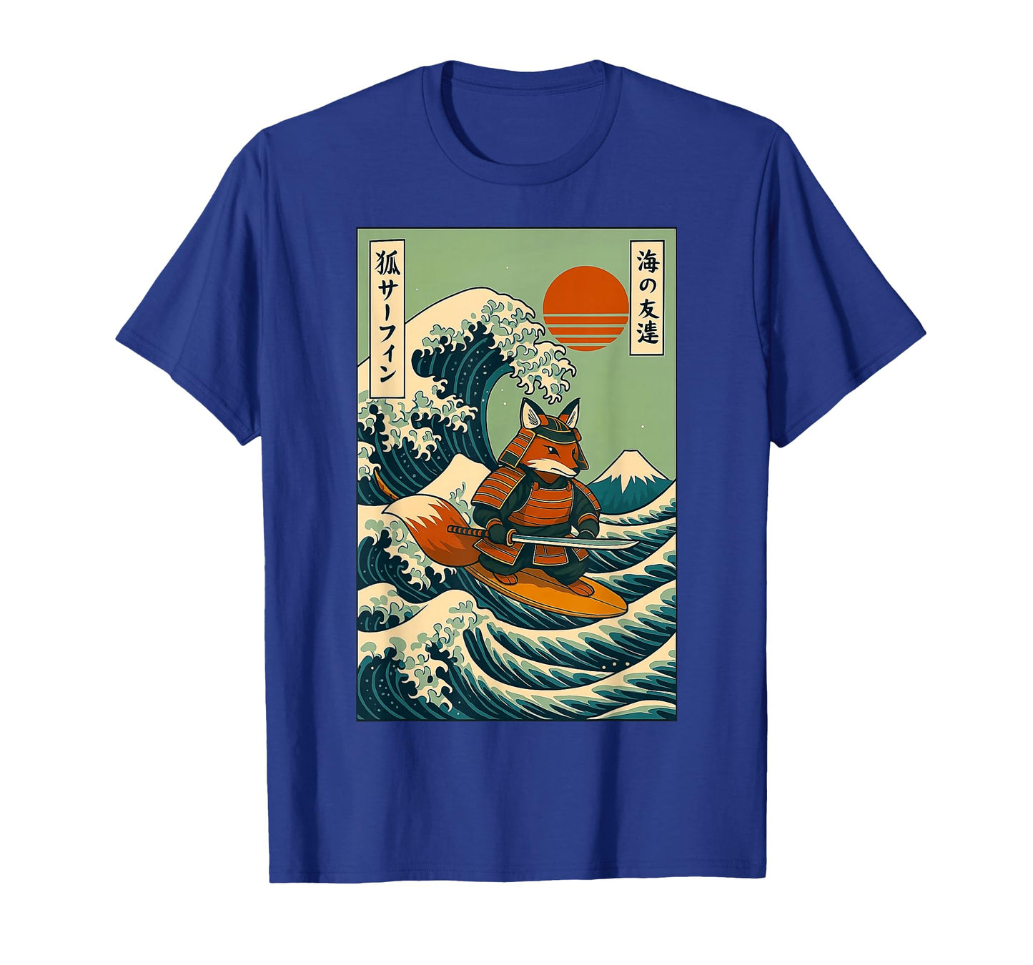 Fox Samurai Surfing Japanese Wave T-Shirt