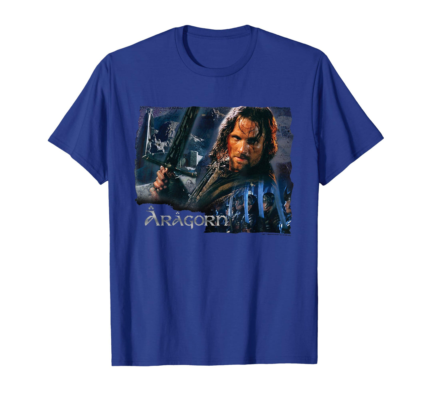 NEW LINE CINEMA Aragorn T-Shirt - Men's Black Short Sleeve Movie Character T-Shirt - Small
