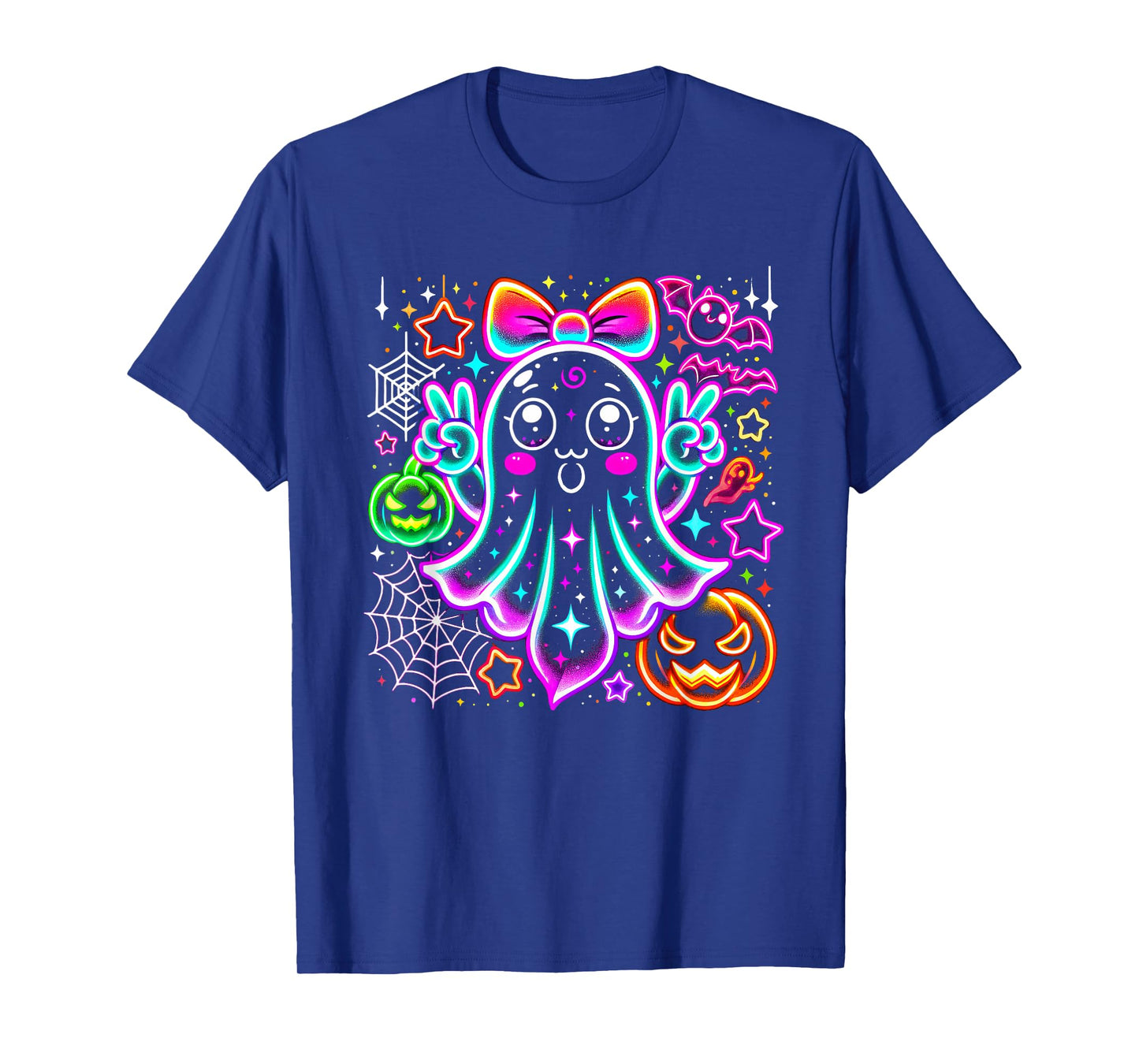 Cute Ghost Halloween Spooky Season Pumpkin T-Shirt