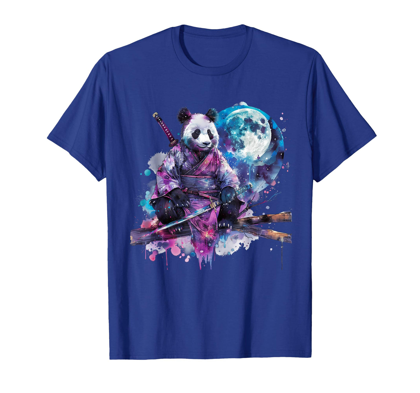 Samurai Panda Bear Japanese Samurai Panda Watercolor Artwork T-Shirt
