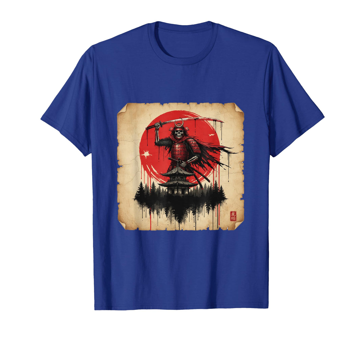 Samurai Skeleton Reaper Japanese Dark Fantasy T-Shirt