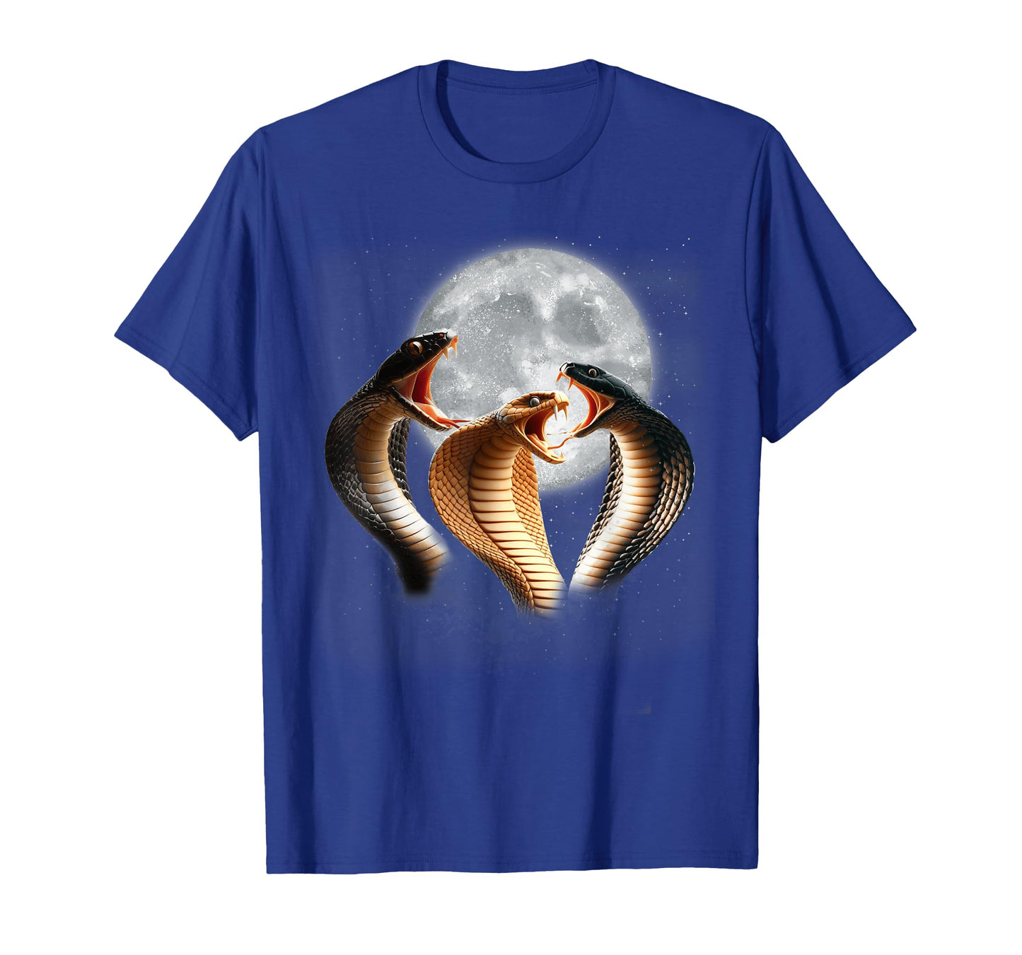 3 King Cobra Snakes Howling At The Moon Funny Venom Snake T-Shirt