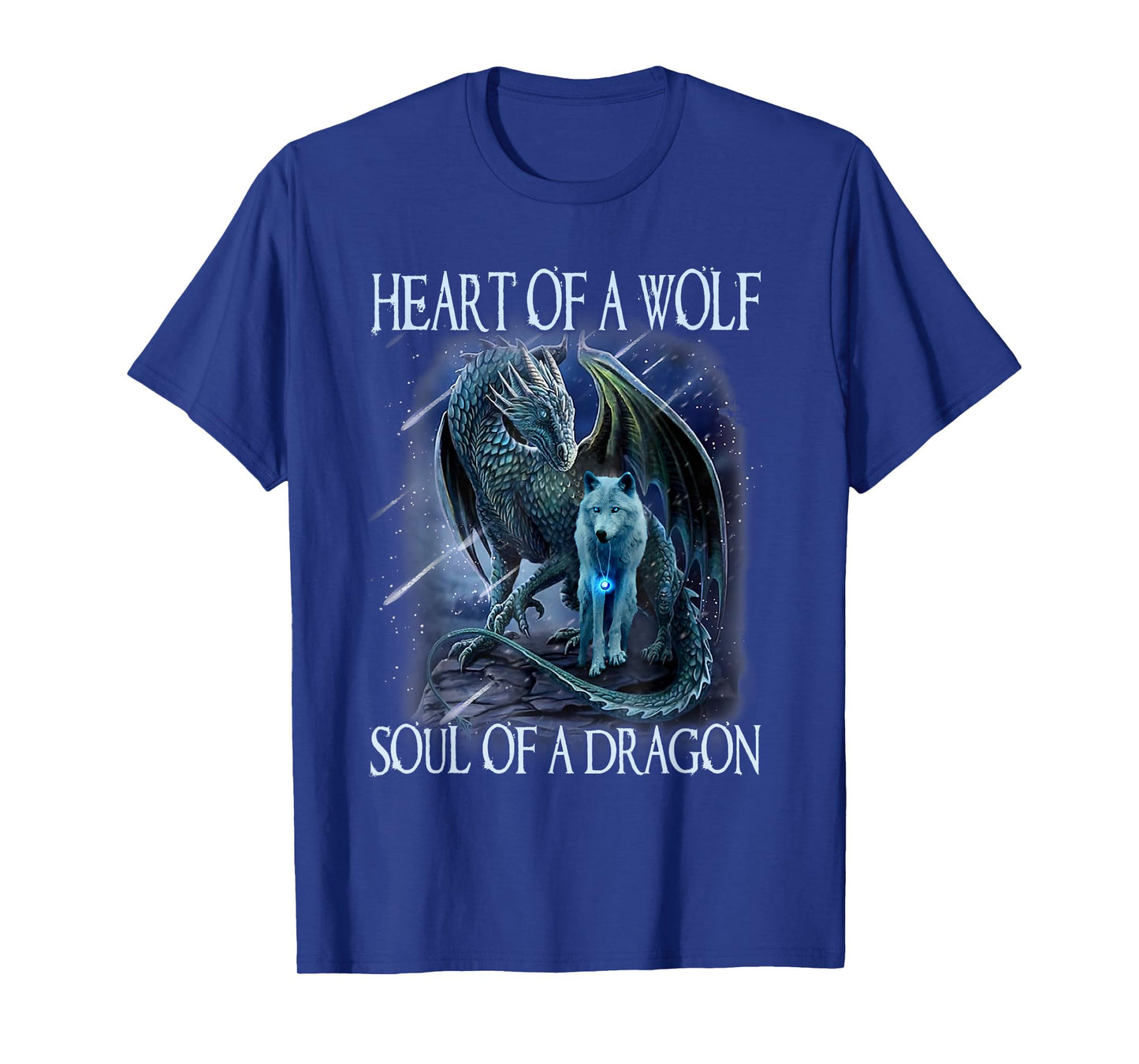 Heart of Wolf Soul of A Dragon - Cool Dragon - Wolf Warrior T-Shirt